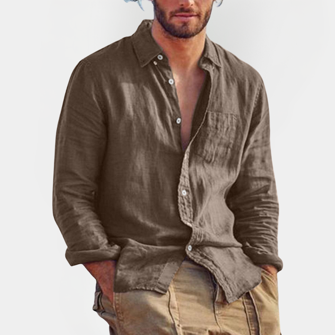 Sterling | Linen Blend Long Sleeve Shirt