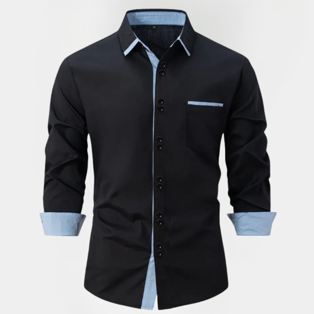 Gavin | Cotton Contrast Trim Shirt
