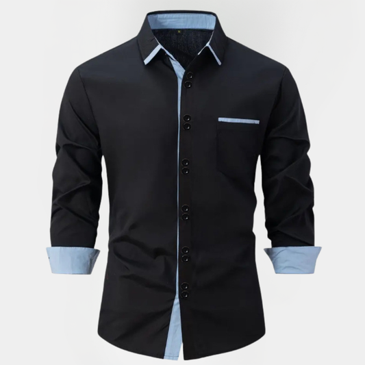 Gavin | Cotton Contrast Trim Shirt