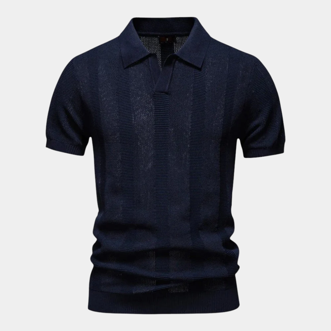 Declan | Modern Vertical Knit Polo Shirt