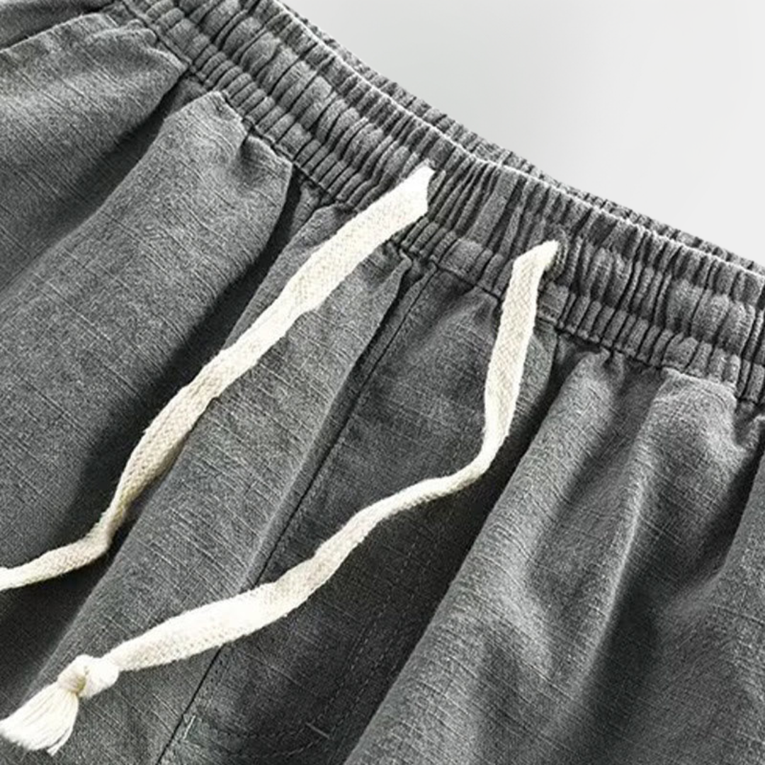 Theo | Cotton Blend Drawstring Shorts