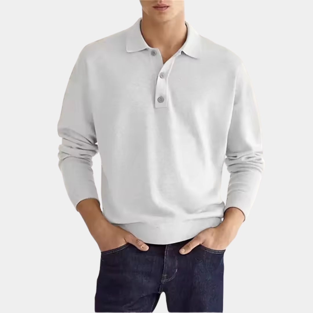 Cameron | Relaxed Fit Long Sleeve Polo Shirt