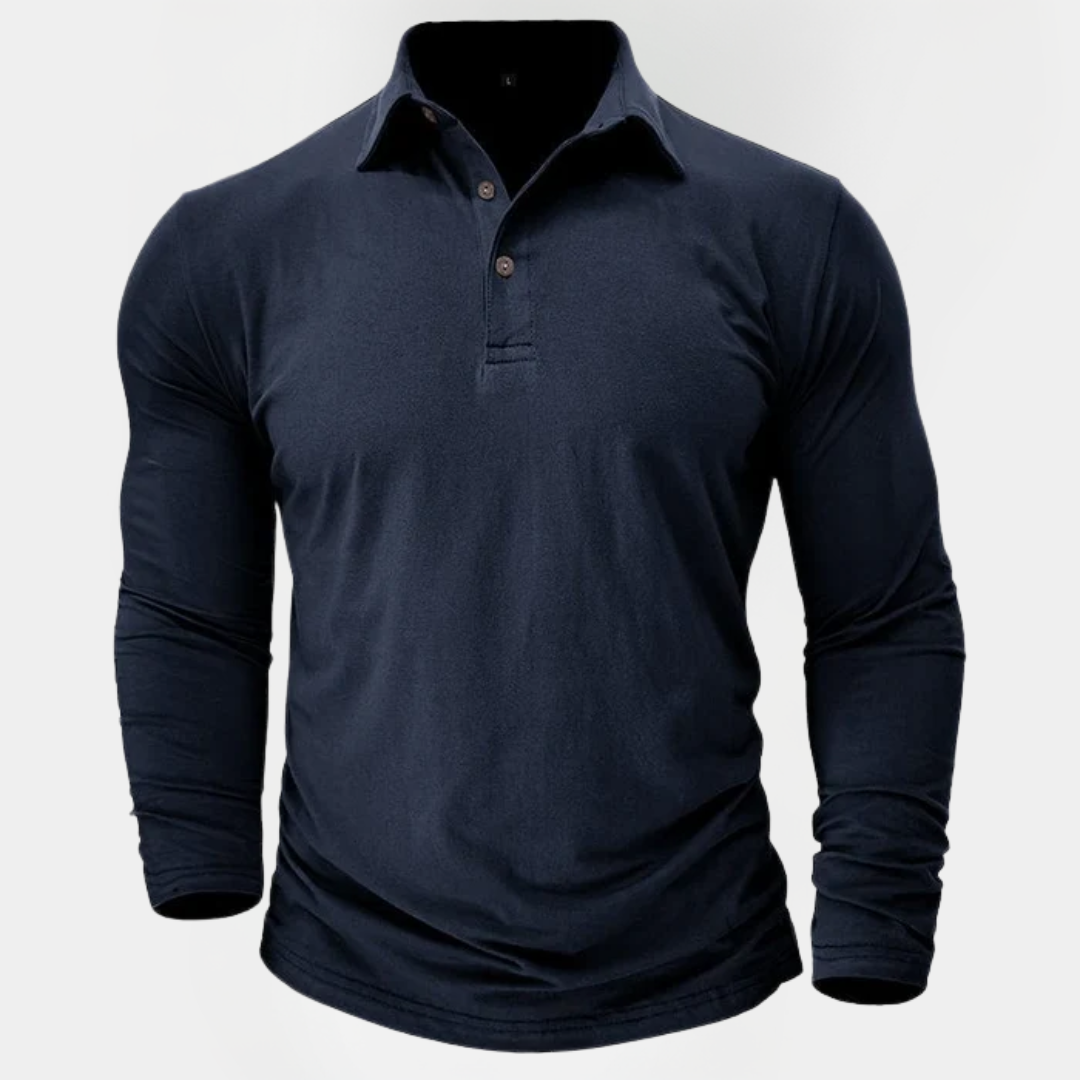 Callum | Cotton Long Sleeve Polo