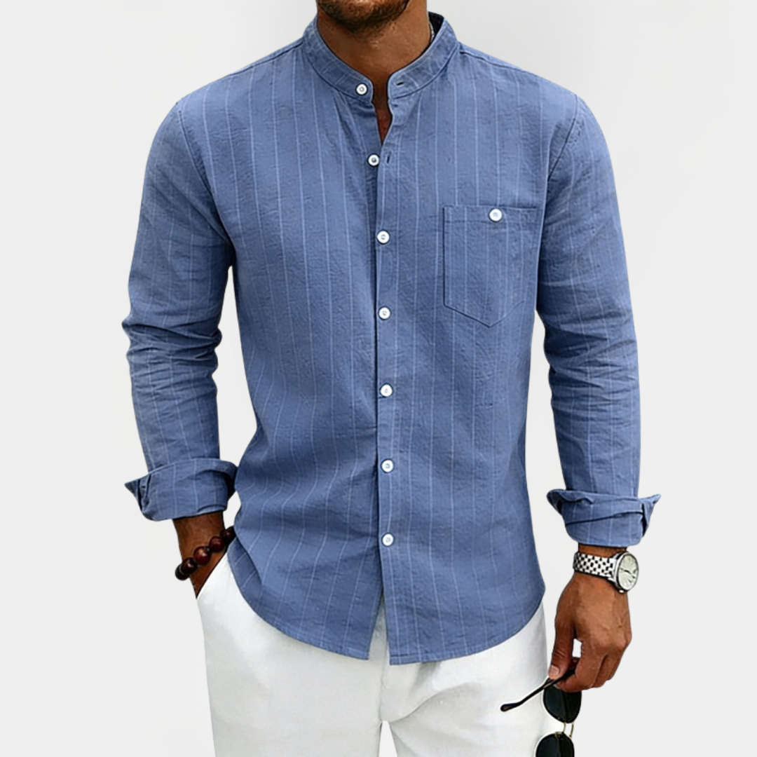 Malcolm | Linen Blend Long Sleeve Shirt