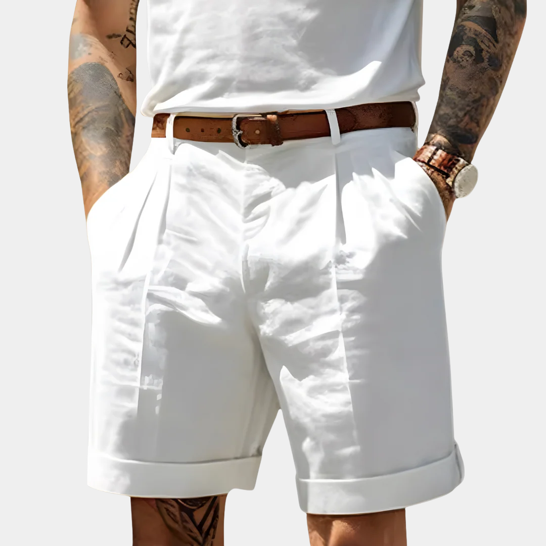 Cooper | Pleated Cotton Bermuda Shorts