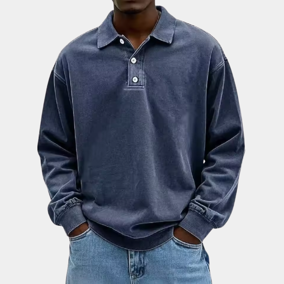 Maddox | Relaxed Fit Long Sleeve Polo Shirt