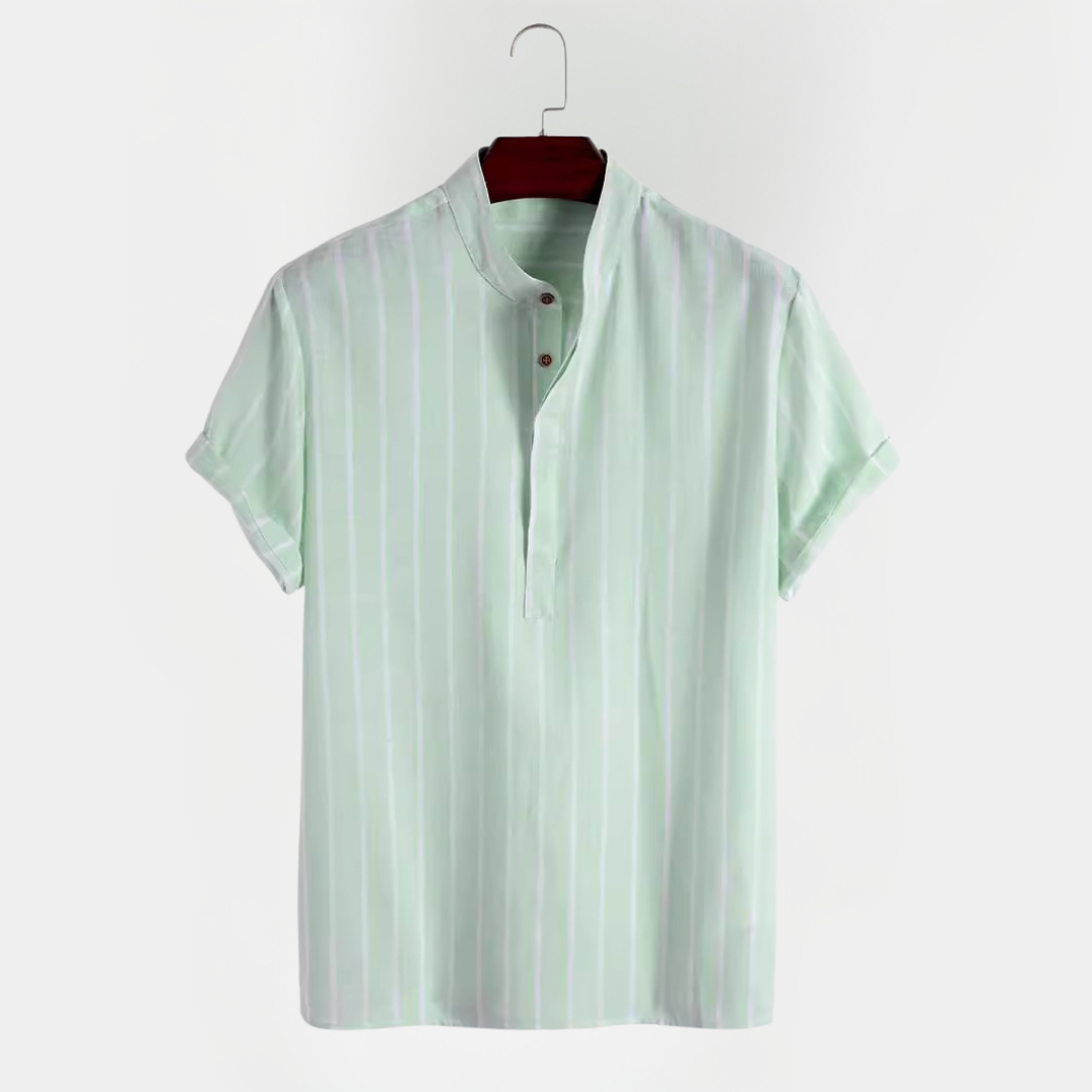 Asher | Striped Cotton Blend Summer Shirt