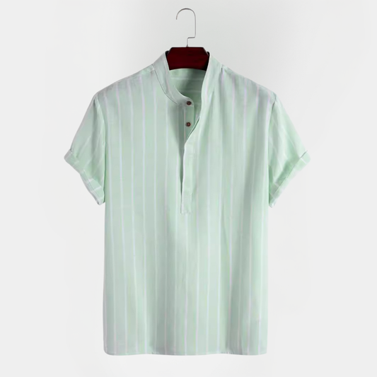 Asher | Striped Cotton Blend Summer Shirt