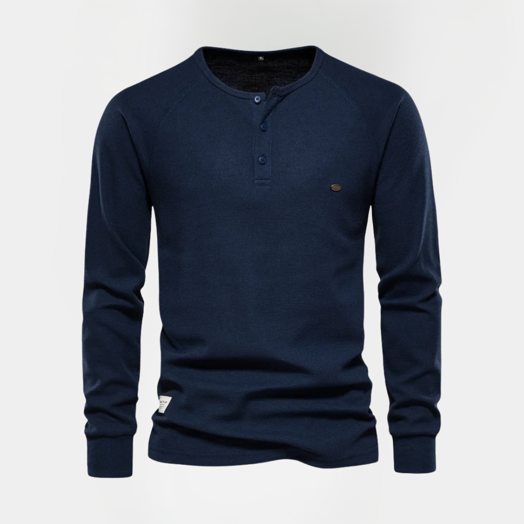 Micah | Cotton Long Sleeve Henley Shirt