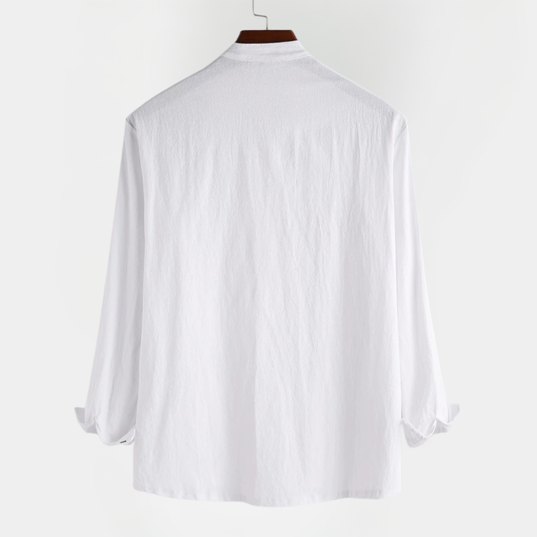 Harvey | Cotton Stand Collar Shirt