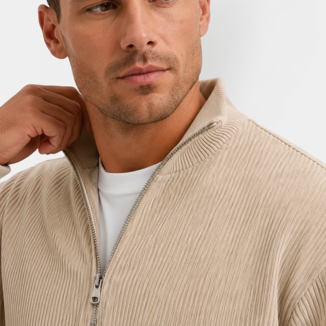 Quentin | Ribbed Quarter-Zip Sweater