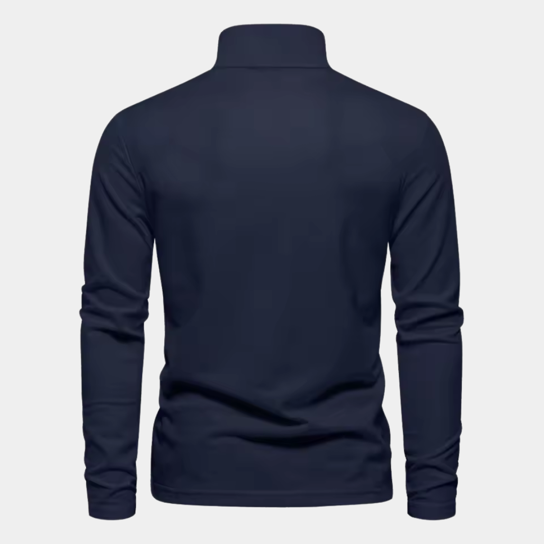 Blake | Contrast Trim Long Sleeve Polo Shirt