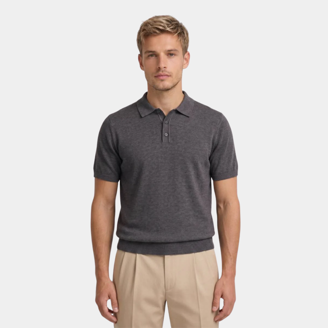 Asher | Fine Knit Polo Shirt