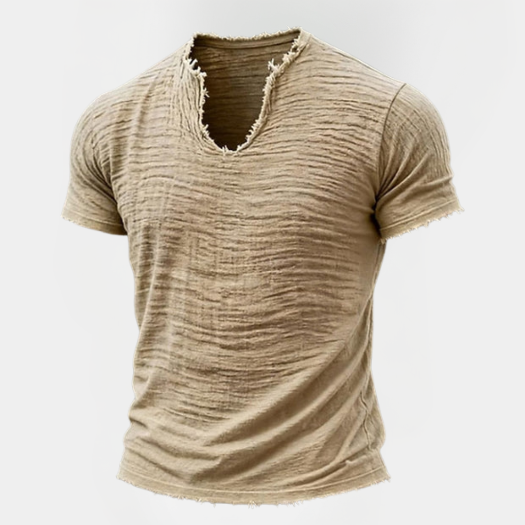 Rhys | Textured V-Neck T-Shirt