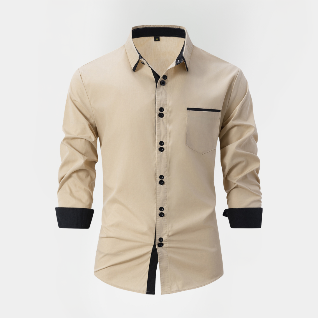 Gavin | Cotton Contrast Trim Shirt