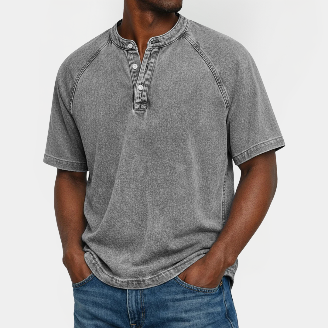 Asher | Cotton Henley Shirt
