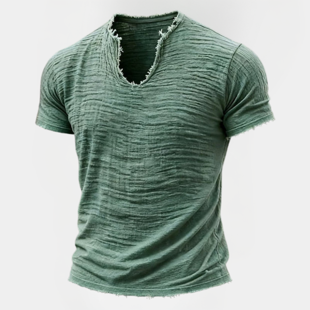Rhys | Textured V-Neck T-Shirt