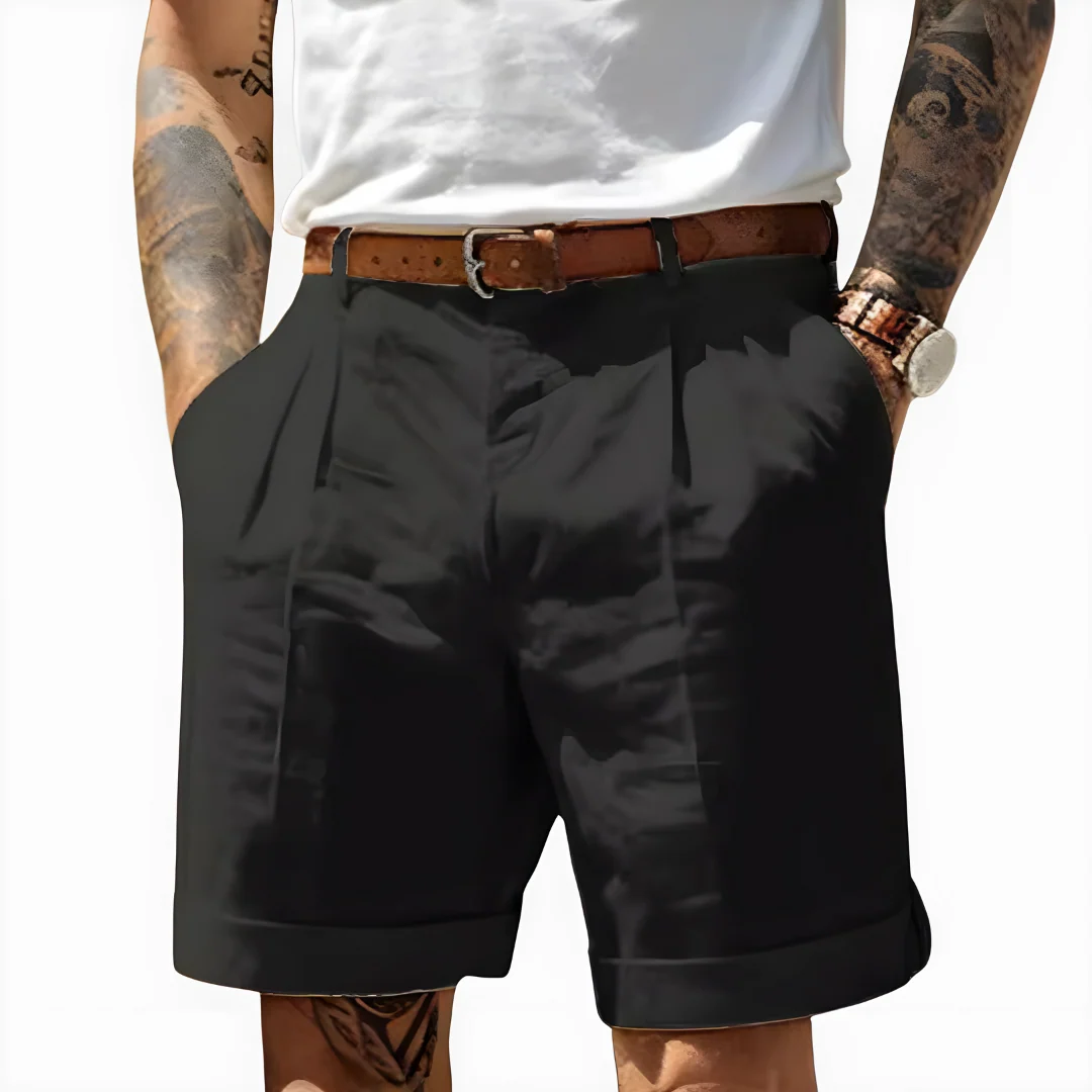 Cooper | Pleated Cotton Bermuda Shorts