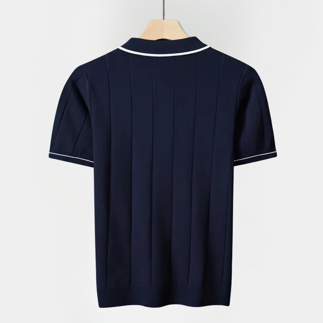 Sterling | Textured Zip Polo Shirt