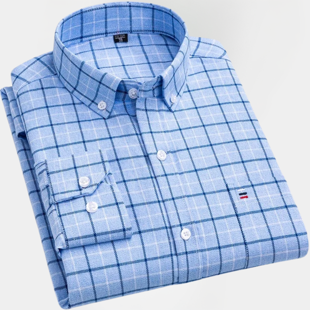 Preston | Checked Cotton Long Sleeve Shirt