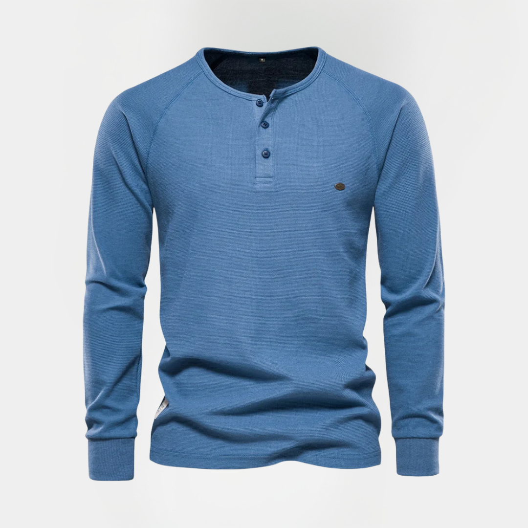 Micah | Cotton Long Sleeve Henley Shirt