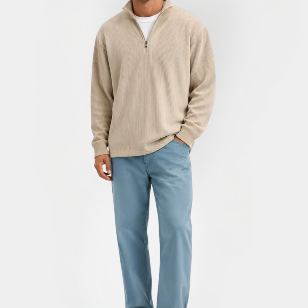 Quentin | Ribbed Quarter-Zip Sweater