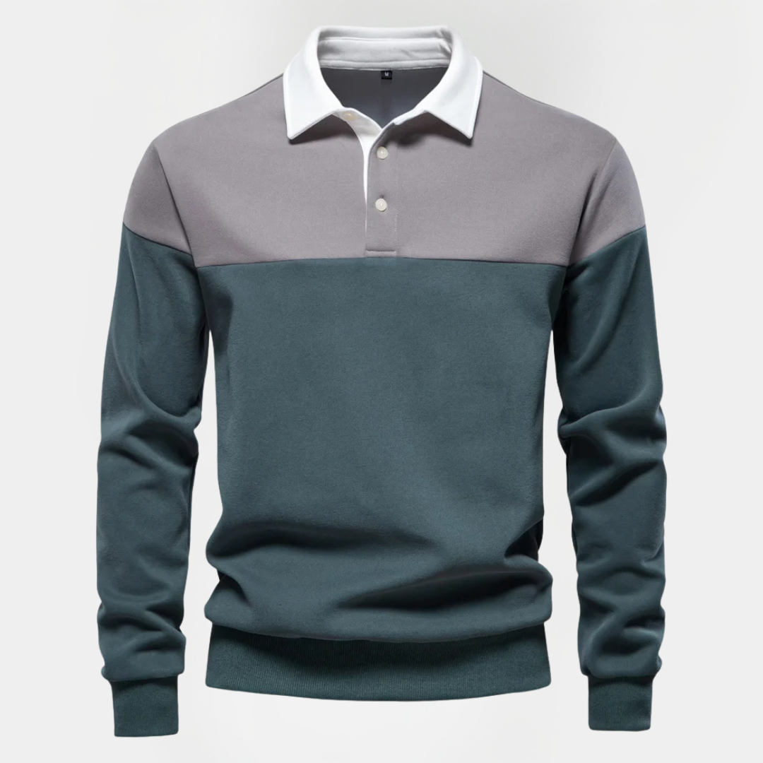 Vaughn | Cotton Blend Long Sleeve Polo Shirt