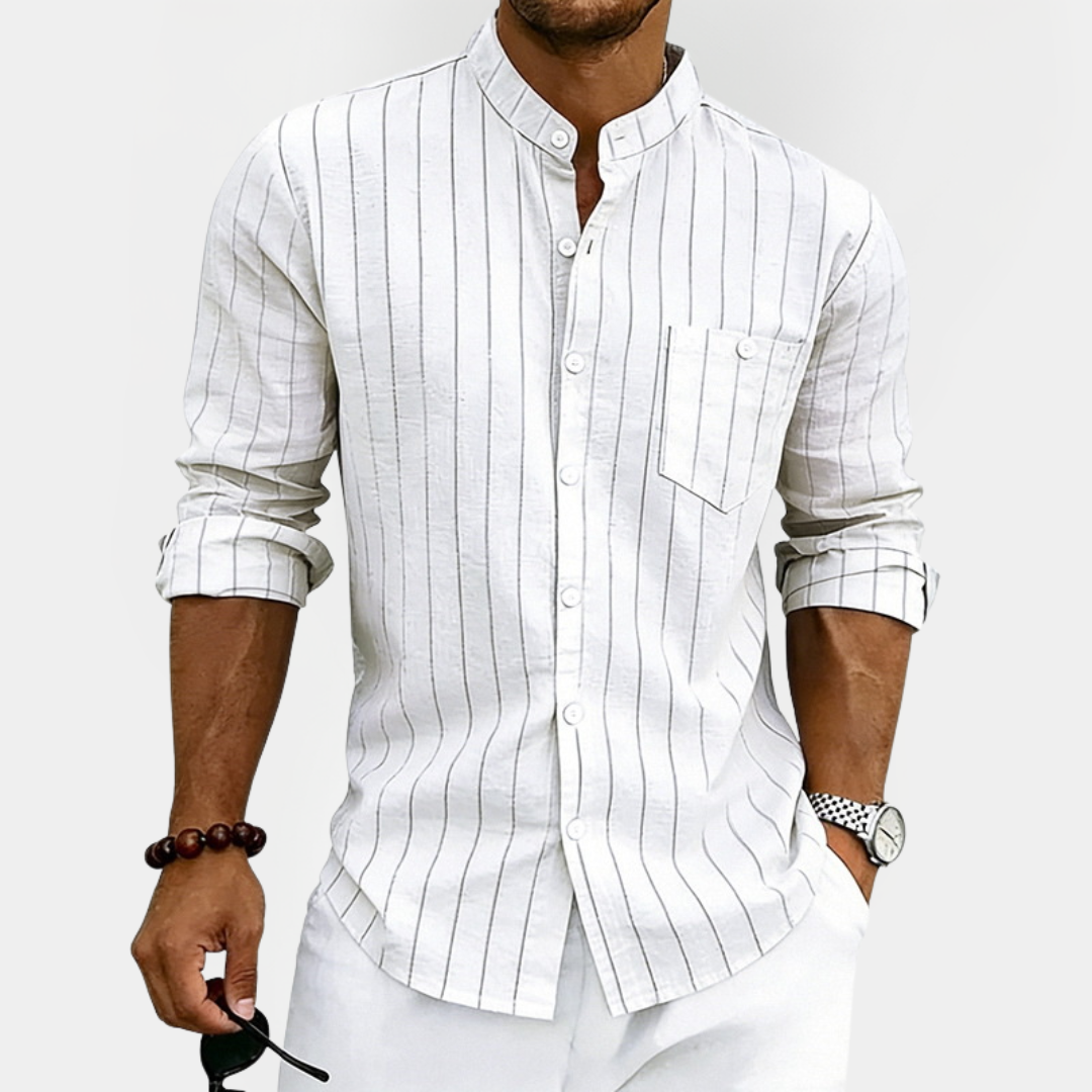 Malcolm | Linen Blend Long Sleeve Shirt
