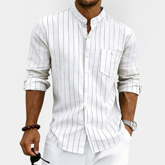 Malcolm | Linen Blend Long Sleeve Shirt