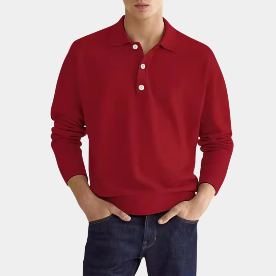 Cameron | Relaxed Fit Long Sleeve Polo Shirt