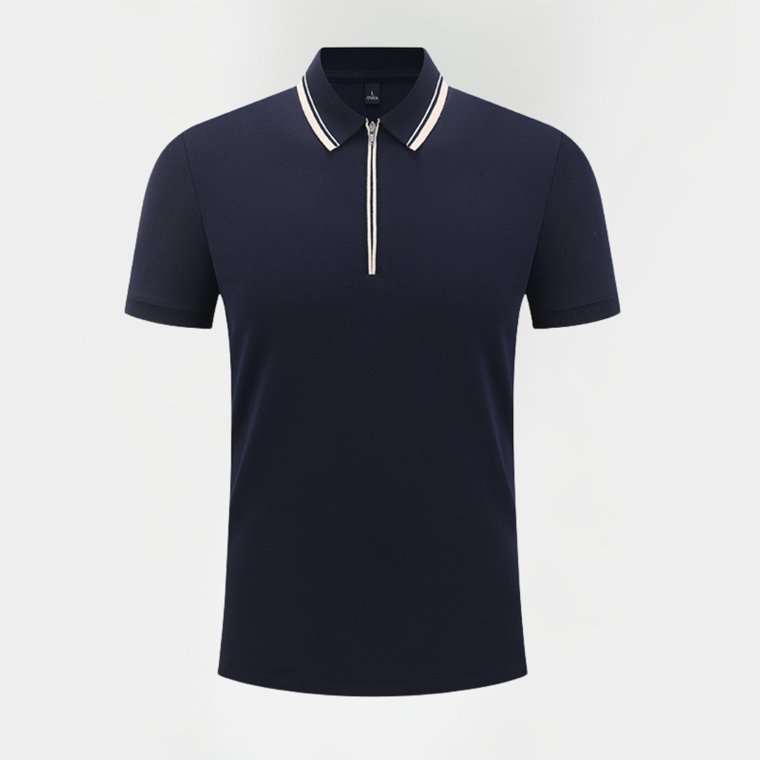 Kieran | Cotton Zip Polo Shirt