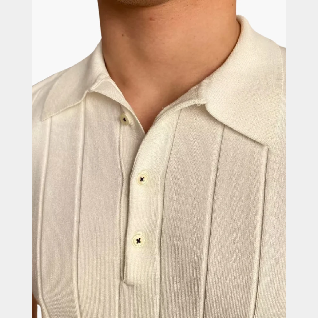 Brooks | Ribbed Knit Polo Shirt