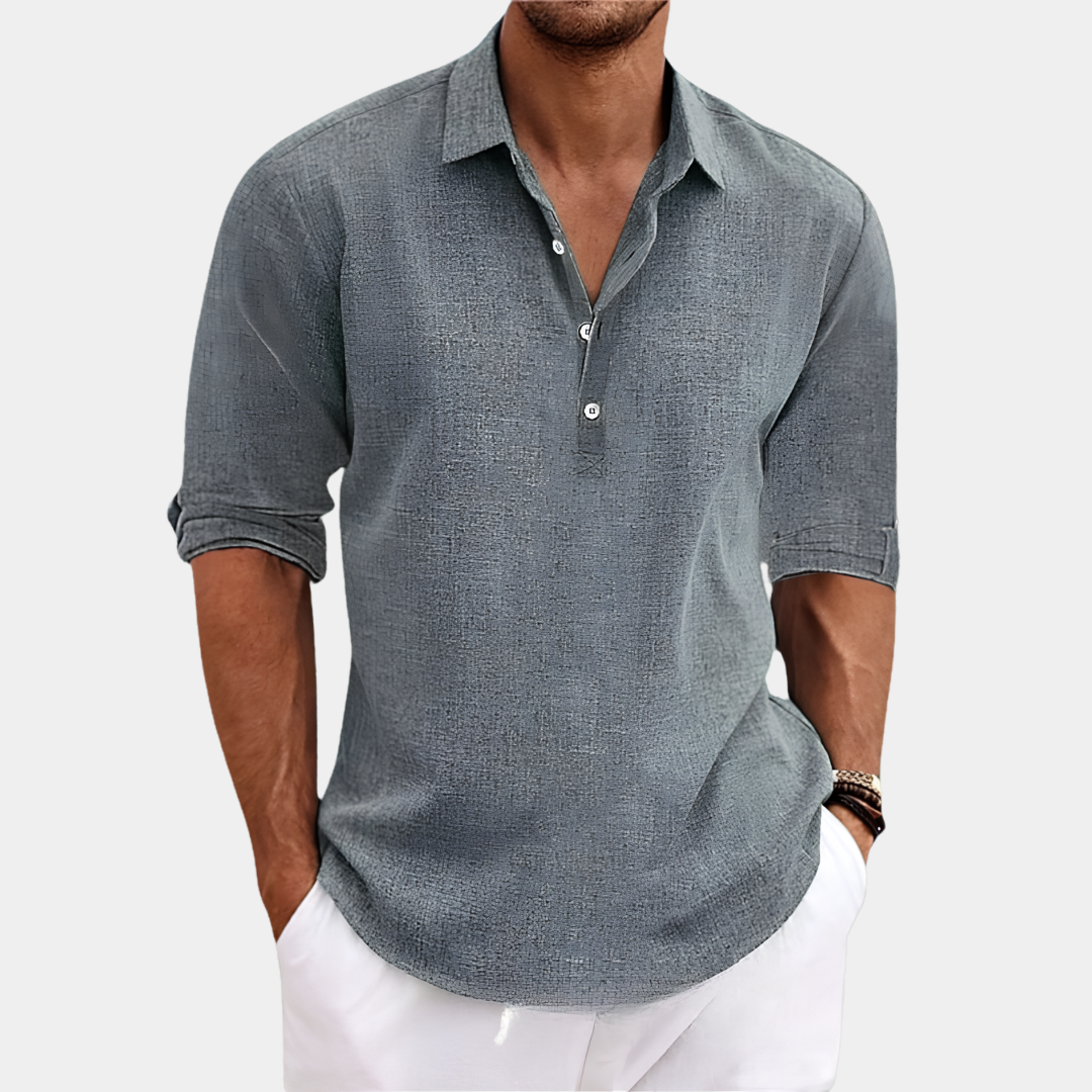 Connor | Linen Blend Henley Shirt