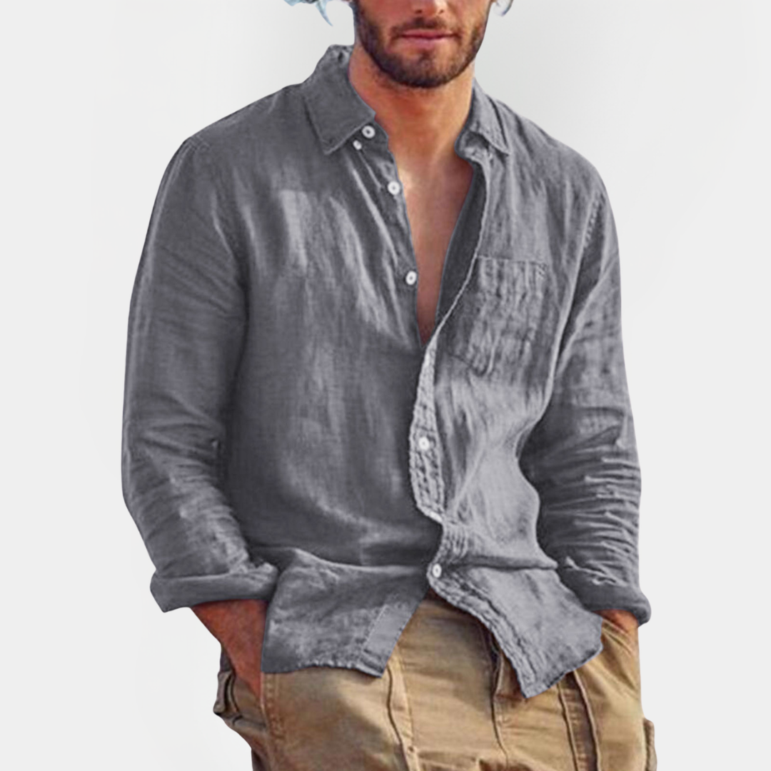 Sterling | Linen Blend Long Sleeve Shirt