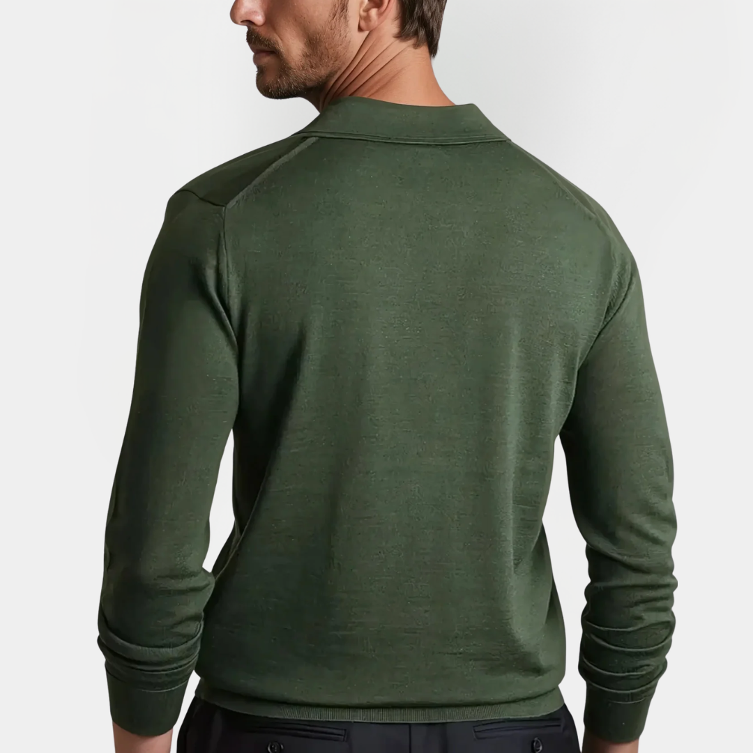 Silas | Open Collar Long Sleeve Polo