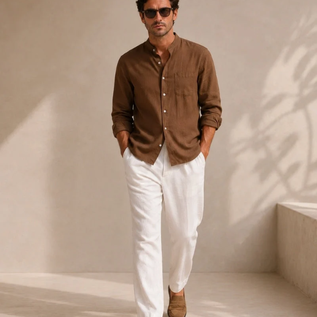 Rowan | Band Collar Shirt