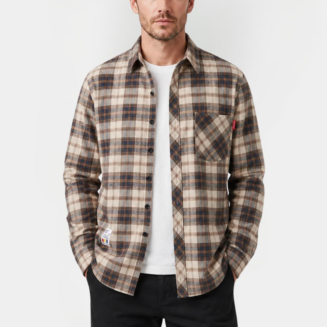 Franklin | Checked Cotton Blend Overshirt