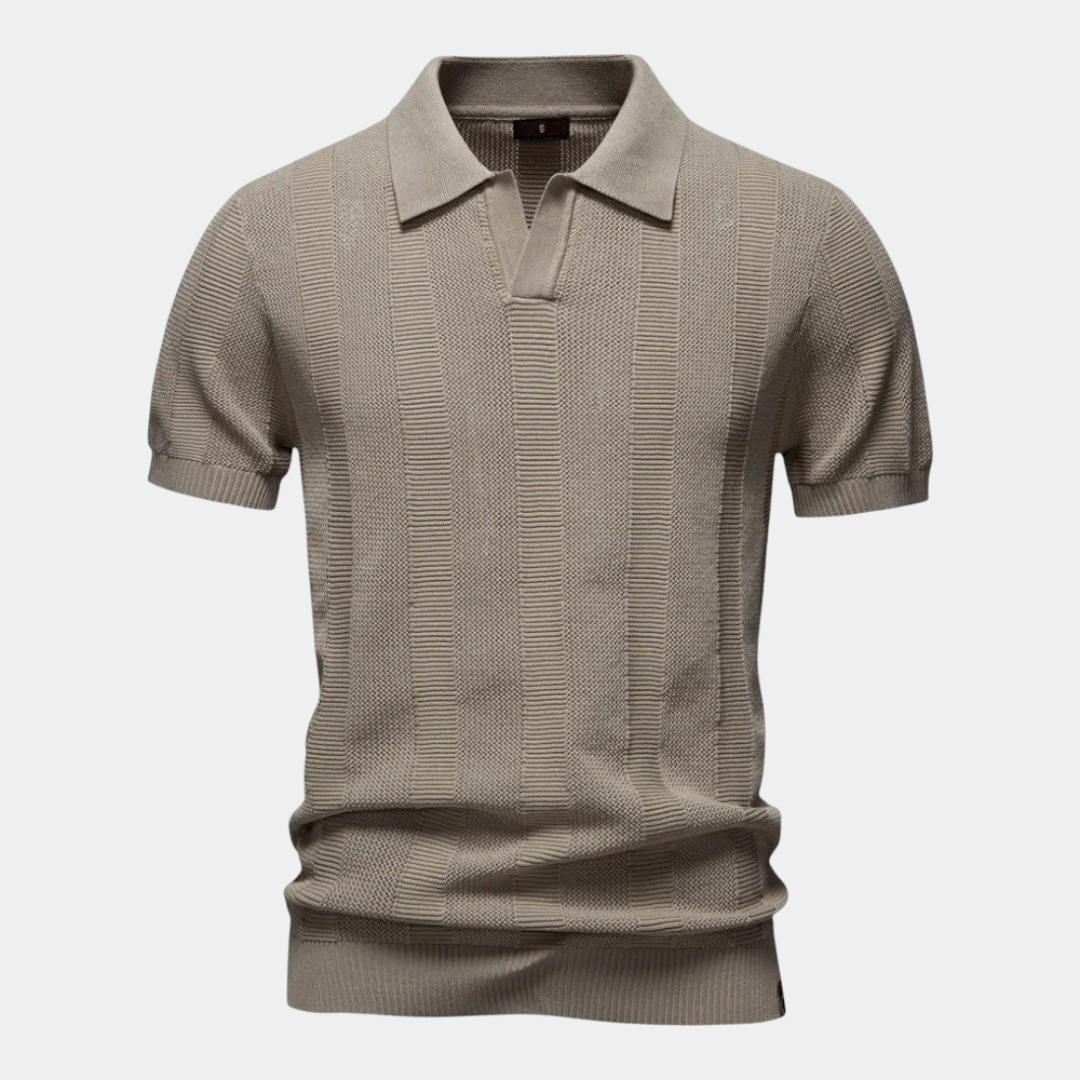 Declan | Modern Vertical Knit Polo Shirt