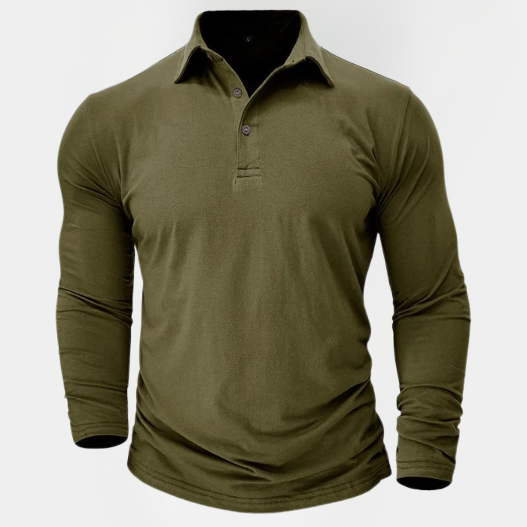 Callum | Cotton Long Sleeve Polo