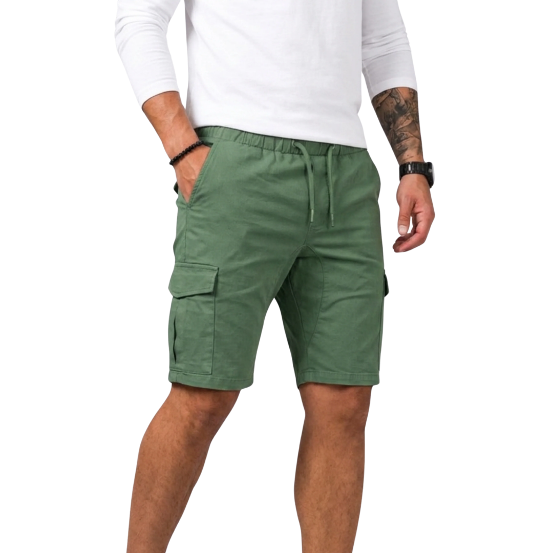 Landon | Drawstring Cargo Bermuda Shorts