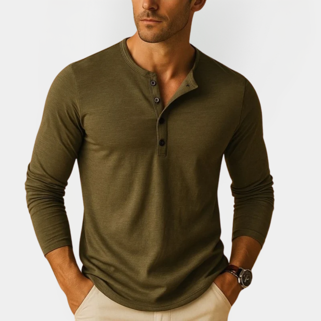Elliot | Long Sleeve Henley Shirt