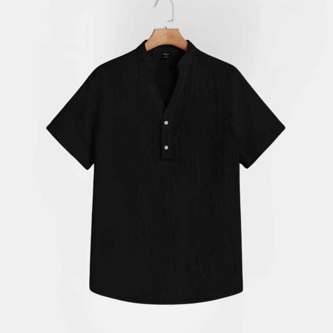 Flynn | Linen Blend Henley Shirt