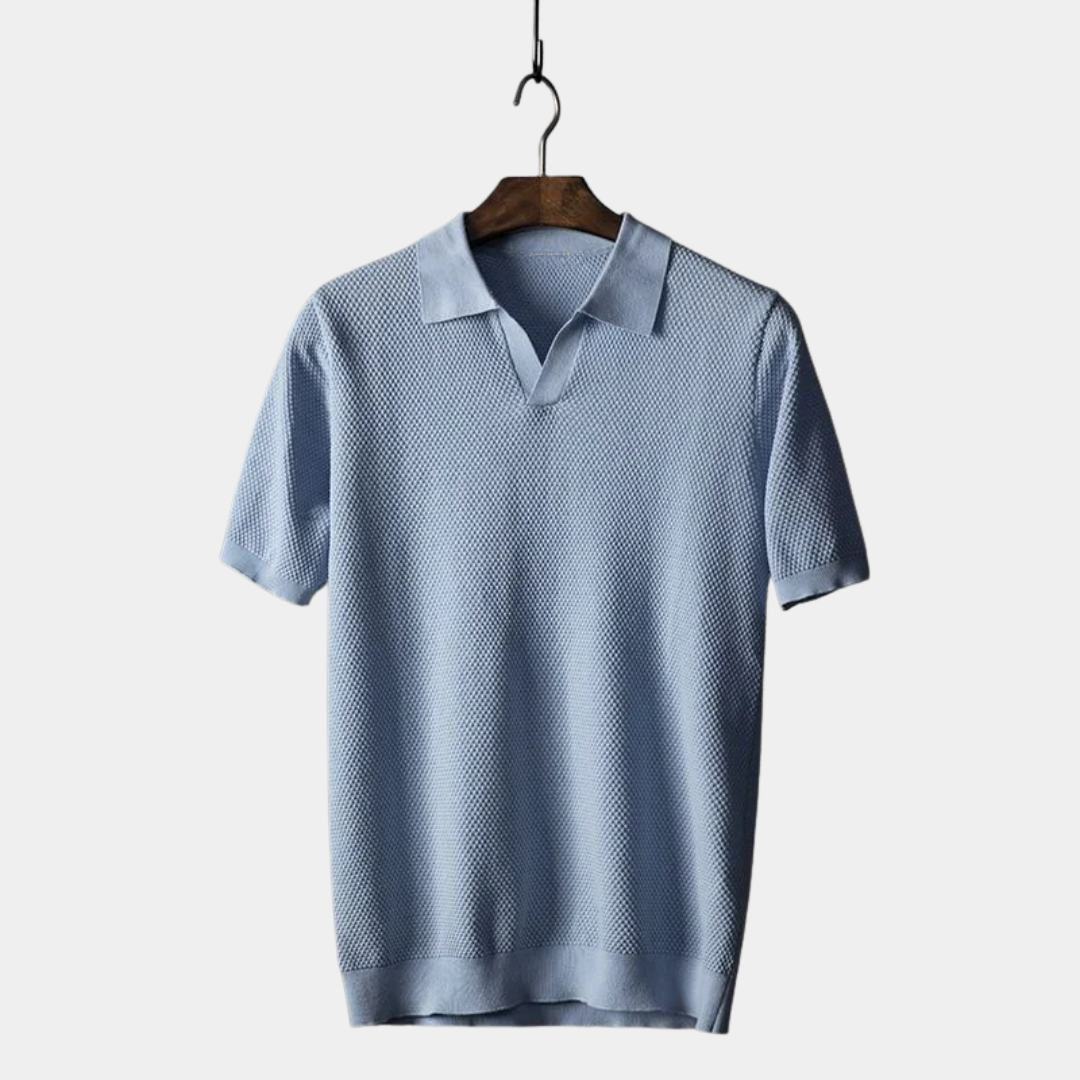 Hudson | Modern Textured Knit Polo Shirt