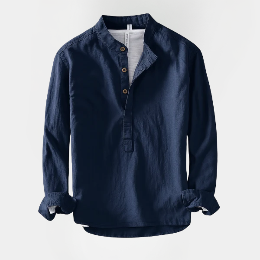 Elias | Long Sleeve Henley Shirt