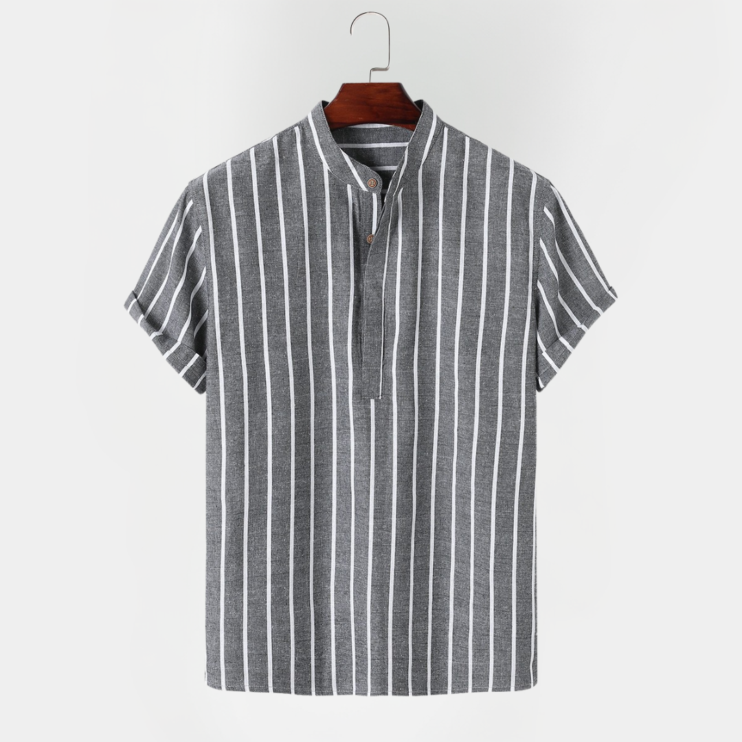 Asher | Striped Cotton Blend Summer Shirt