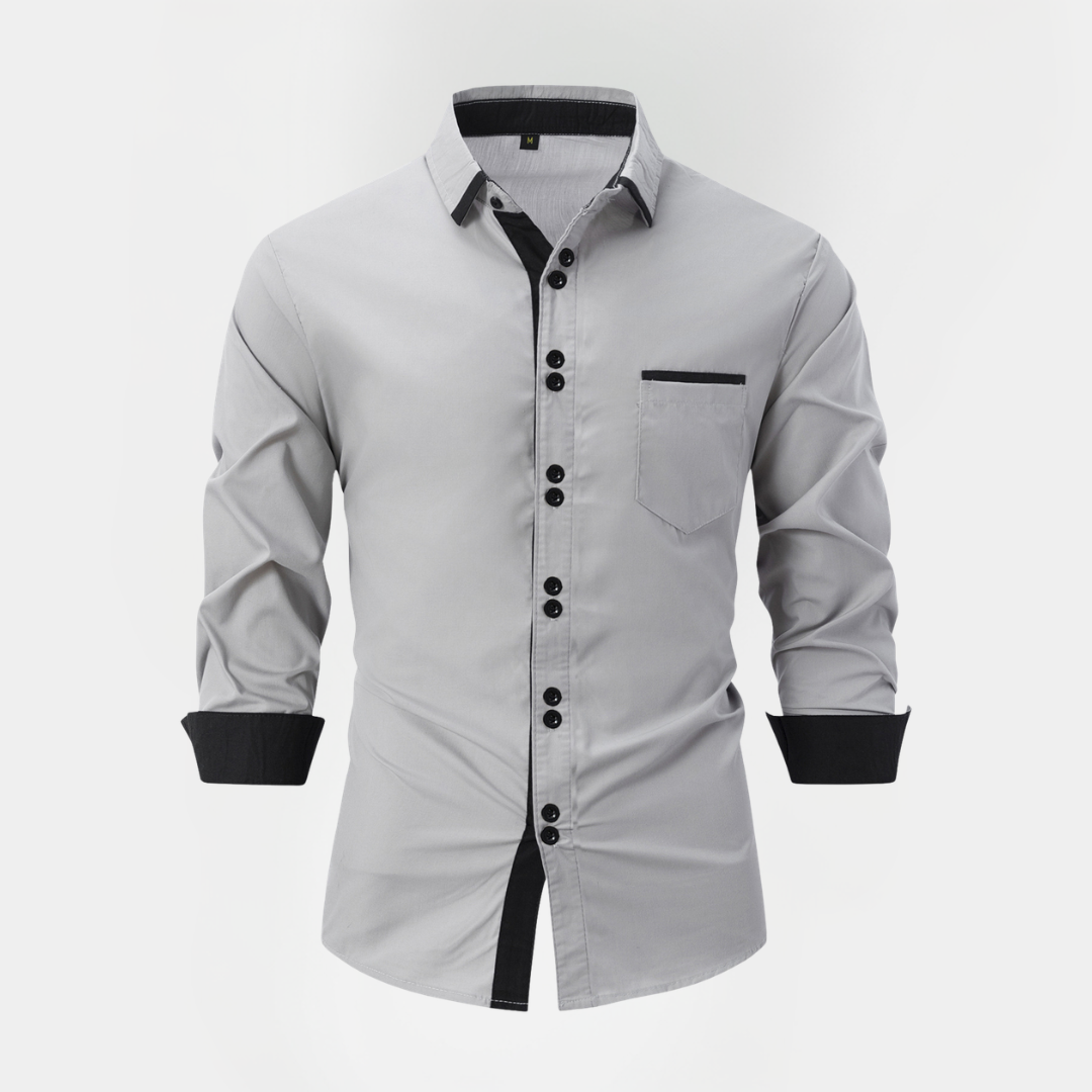Gavin | Cotton Contrast Trim Shirt
