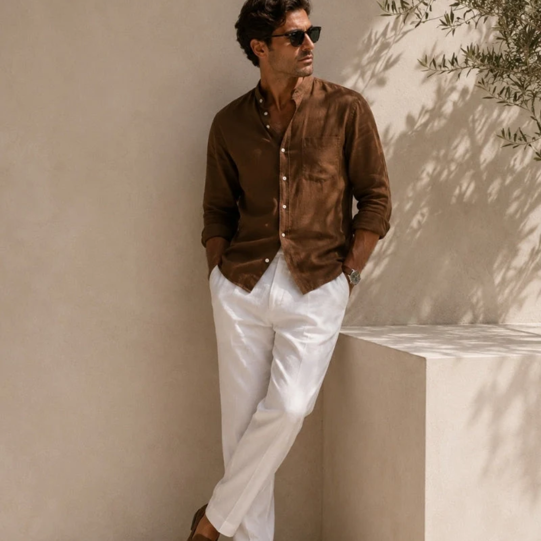 Rowan | Band Collar Shirt