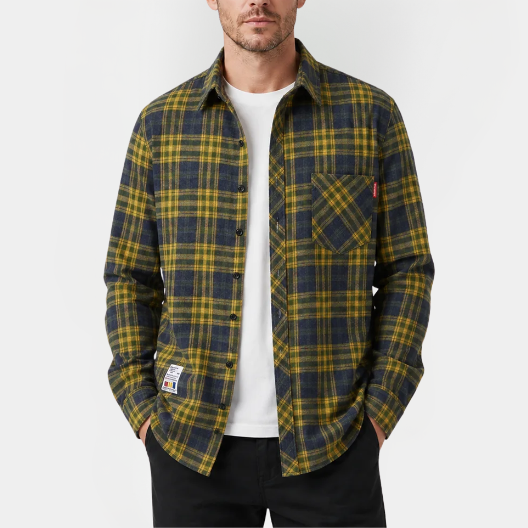 Franklin | Checked Cotton Blend Overshirt