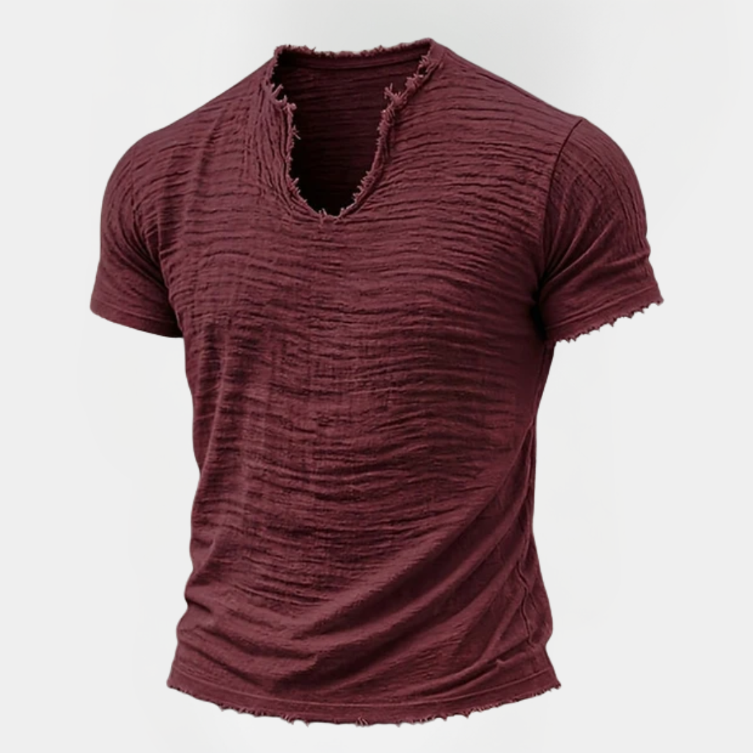 Rhys | Textured V-Neck T-Shirt
