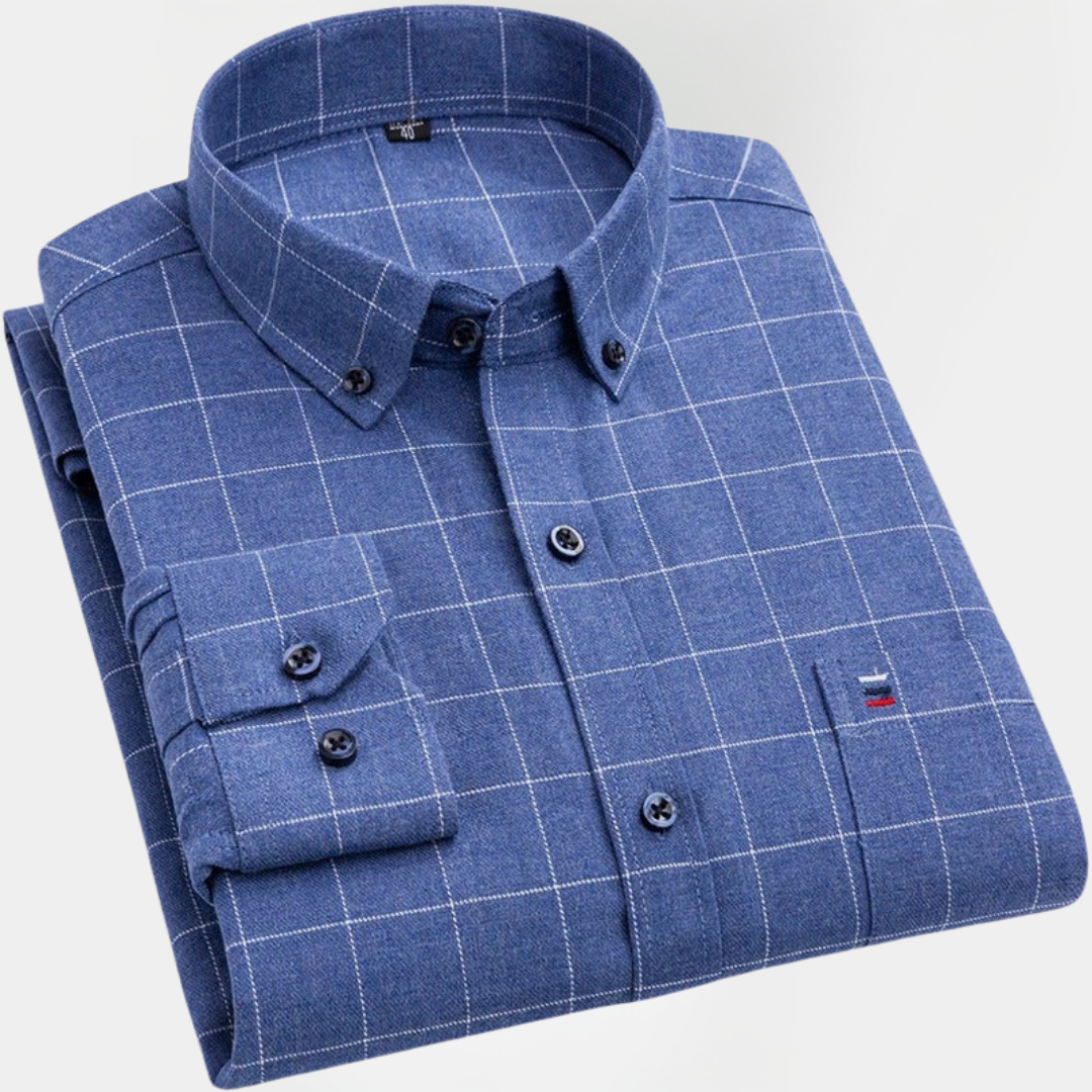 Preston | Checked Cotton Long Sleeve Shirt
